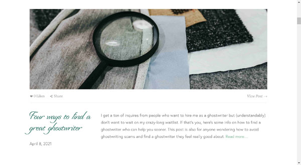 Squarespace website example.