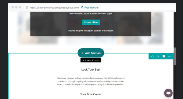 Example of a website for a local service business
