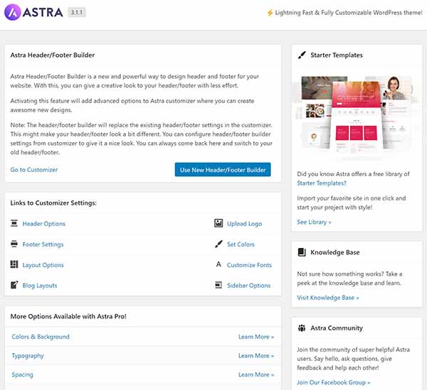 WordPress Astra theme editing.