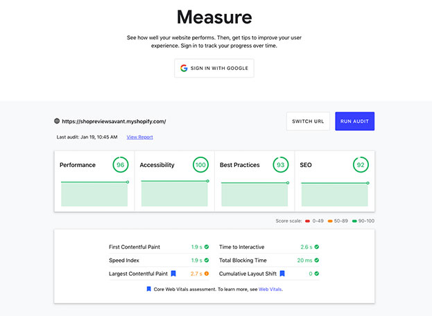 Screenshot of the web dev interface on Shopify.