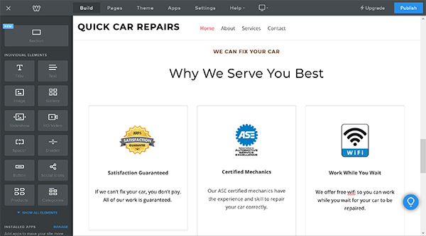 Weebly website builder build page benefits section