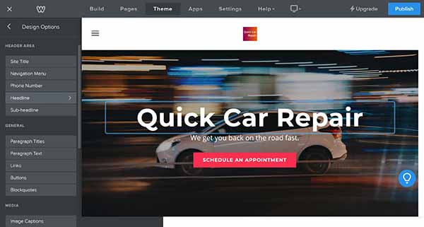 Weebly website builder font style and editing options