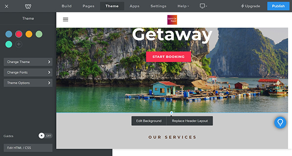 Weebly website builder header image editor
