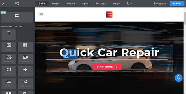 Weebly website builder title in header editing options