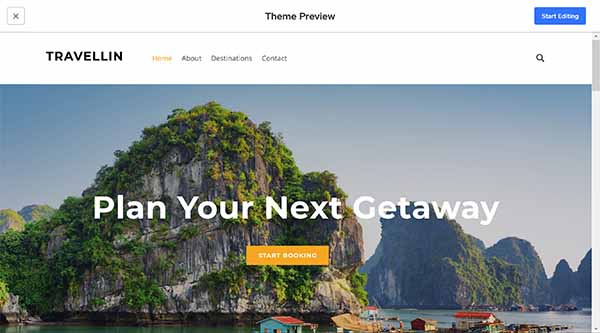 Weebly website builder Travellin theme preview