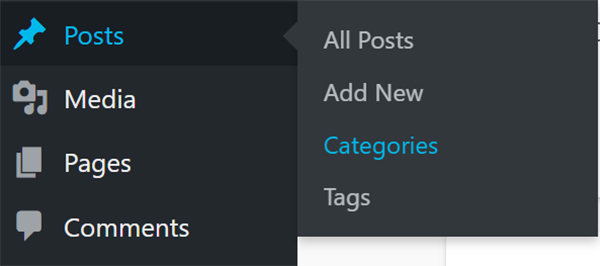 WordPress dashboard post tab.