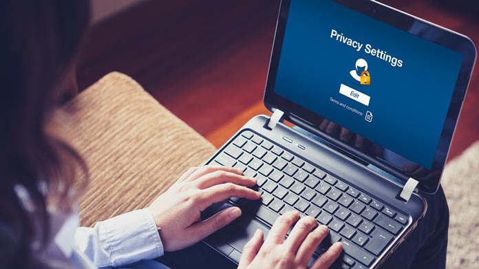 A person checking their privacy settings on a computer