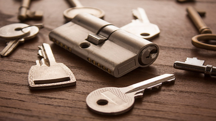 A lock and numerous keys