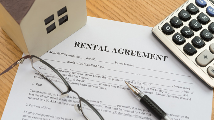 A rental agreement sheet