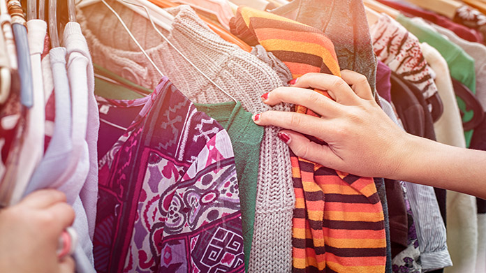 person shopping in a resale shop