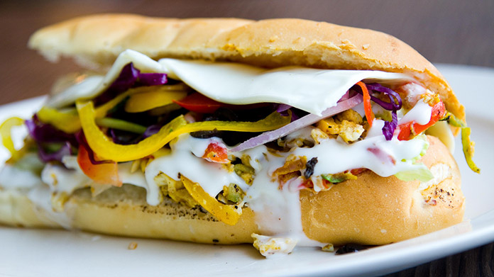 A fully-dressed submarine sandwich