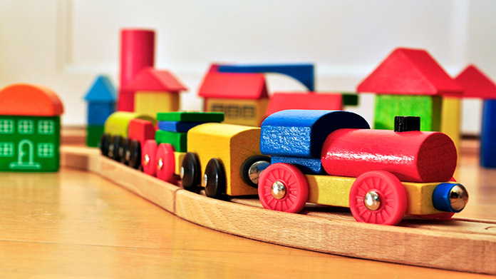 toy train on traintrack