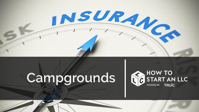 Compass needle pointing towards blue insurance logo