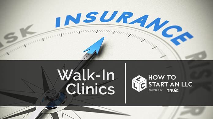 Compass needle pointing towards blue insurance logo
