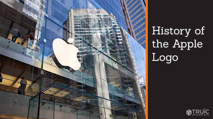 Apple logo on storefront.