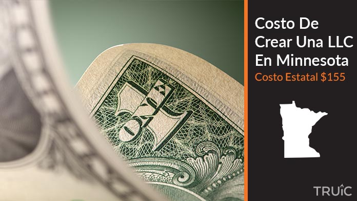 Imagen de un dolar (USD) y el estado de Minnesota. Costo de crear una LLC en Minnesota