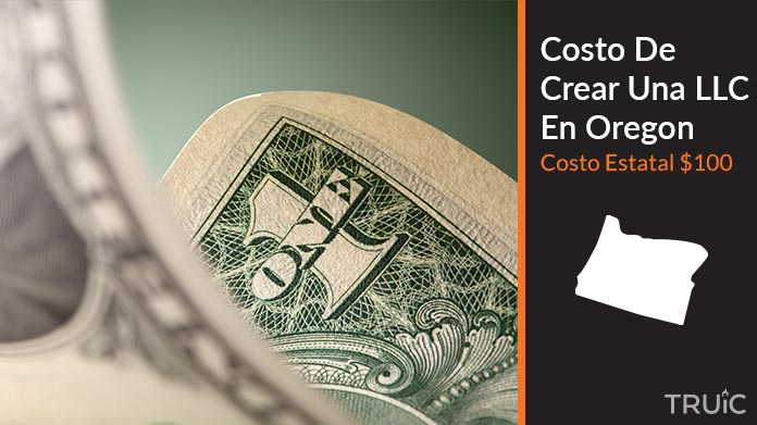 Imagen de un dolar (USD) y el estado de Oregon. Costo de crear una LLC en Oregon