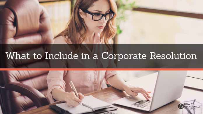Include in a corporation resolution