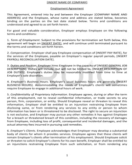 Employment agreement wm