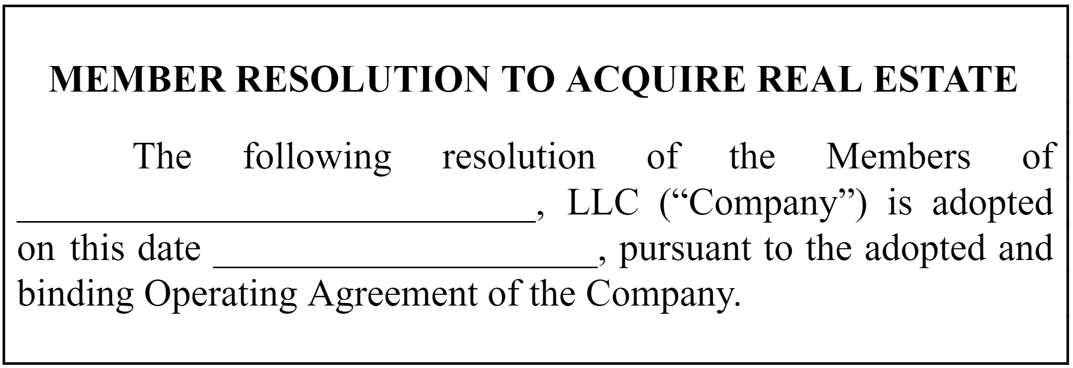 Snippet of a sample LLC resolution