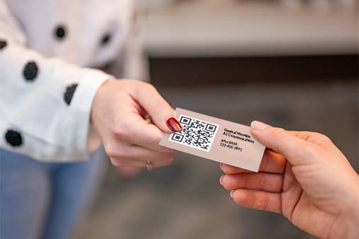 Add QR code business cards