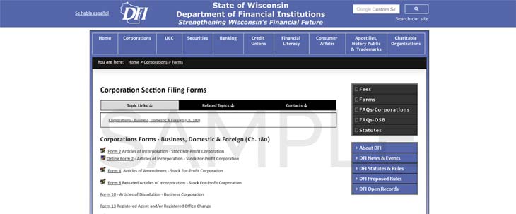 Wisconsin change registered agent form