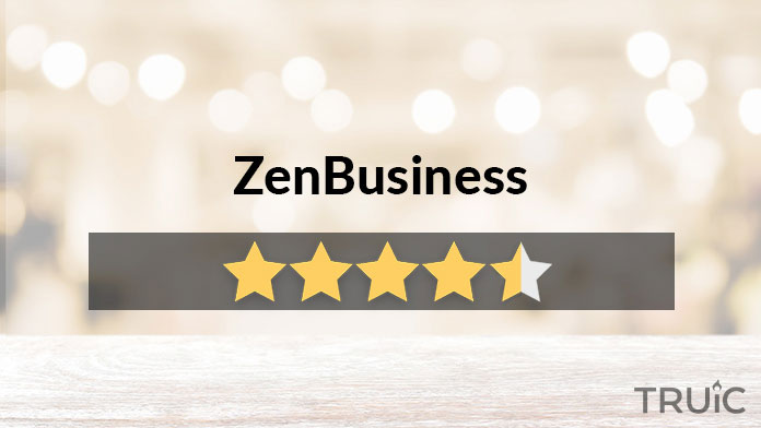 ZenBusiness review image with 4.7 stars.