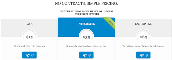 Screenshot of the pricing tiers covered in the sections below