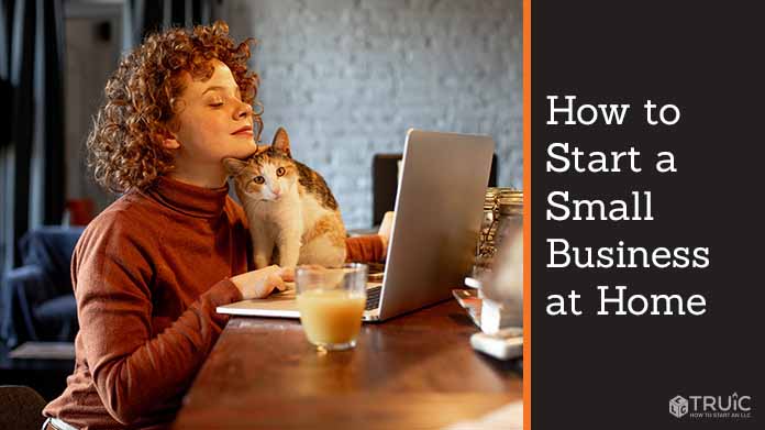 Woman working from home.